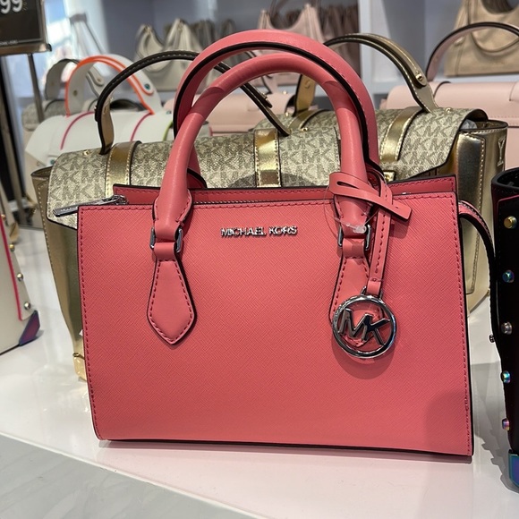 MICHAEL KORS
Sheila Small Faux Saffiano Leather Satchel
Tea Rose 
NWT - Picture 3 of 16